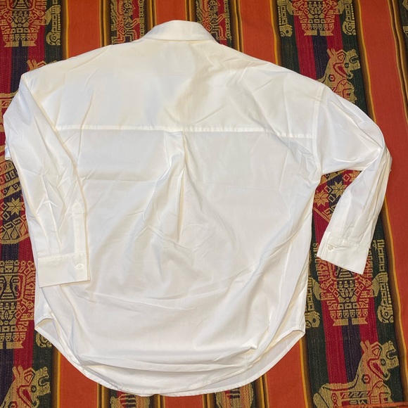 White Classy Shirt Loose dropped shoulder Oversized Magaschoni - Picture 6 of 9